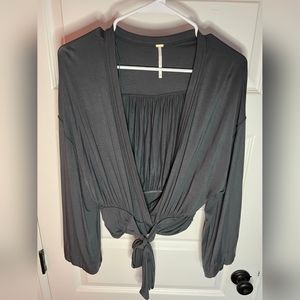 Women's Free People That's a Wrap Bell Sleeve Crop top Size XS Like New